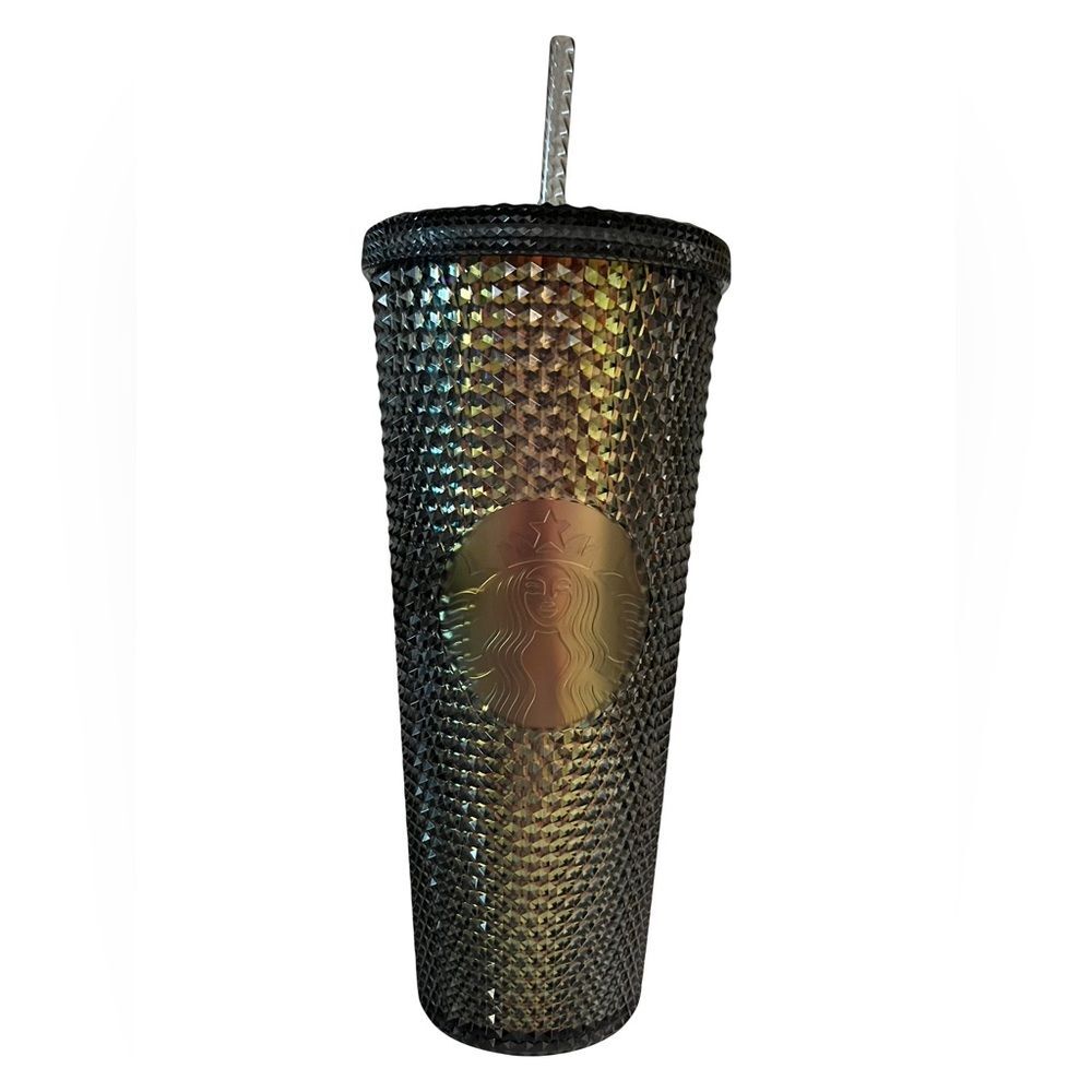NEW Starbucks Iridescent Dark Bling Unicorn Studded Black Diamond Cup Tumbler